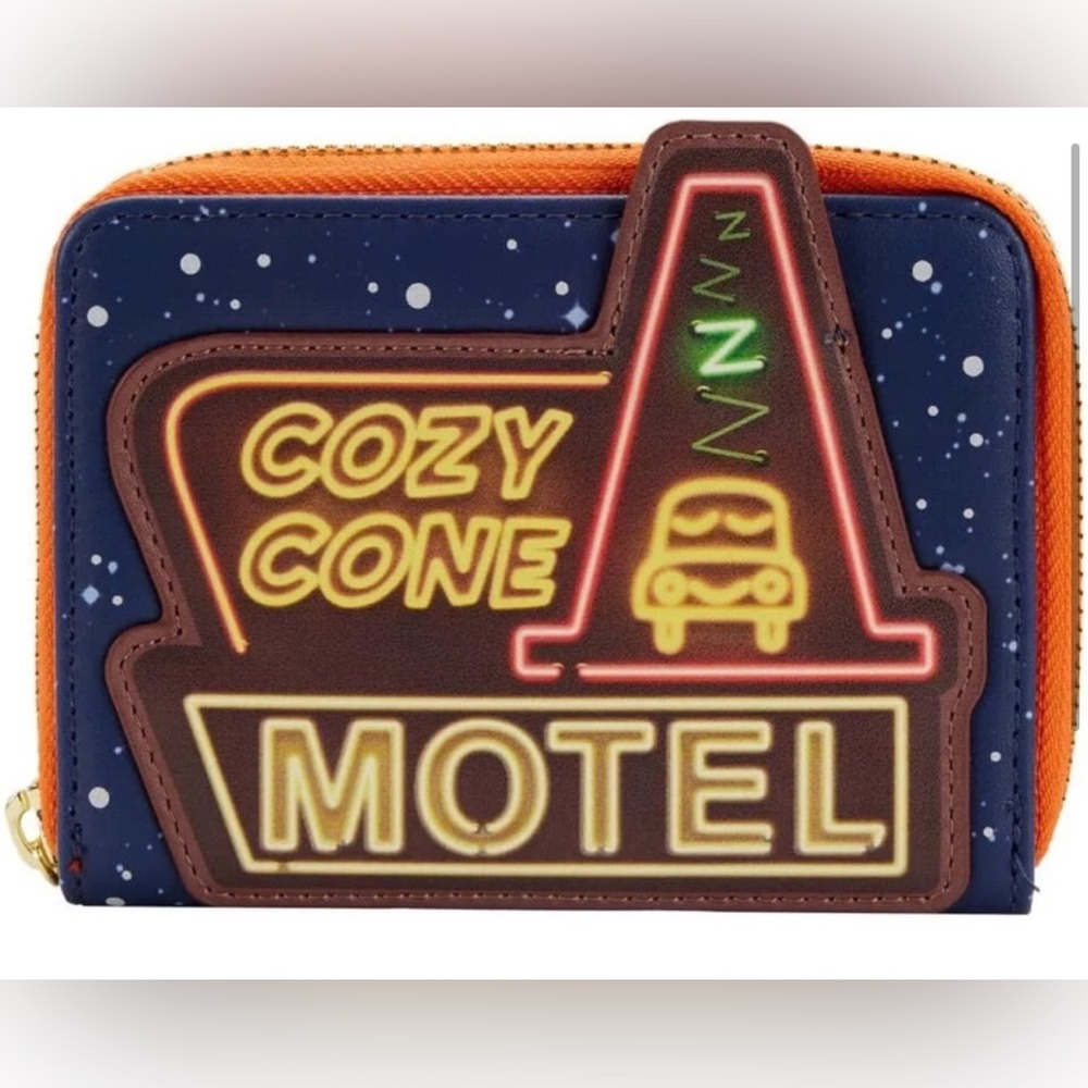 Loungefly Disney Pixar Moments Cozy Cone Zip Around Faux Leather Wallet - NWT